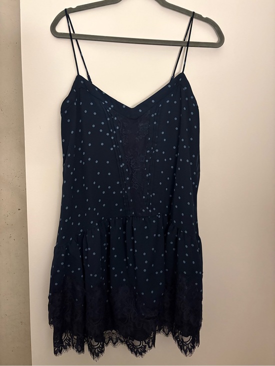 Abercrombie & Fitch Dresses & Skirts - Abercrombie & Fitch Navy Polka Dot Lace Slip Dress